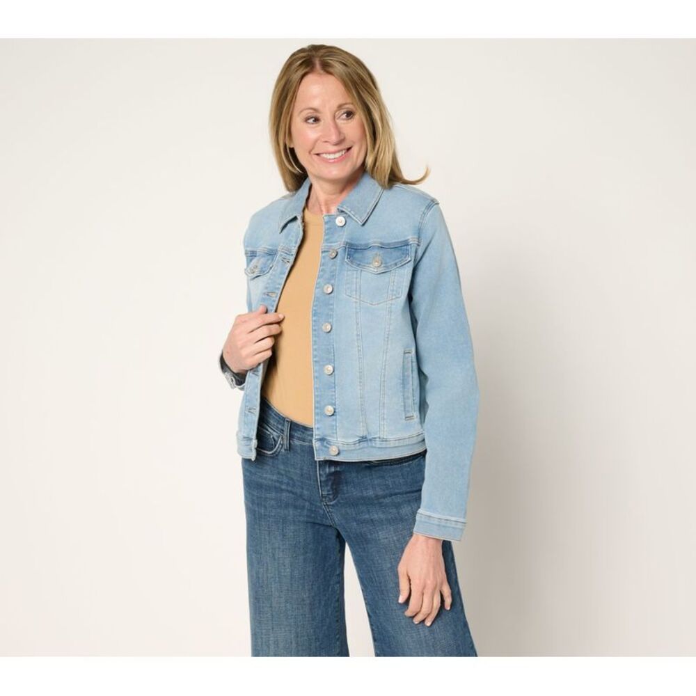nicole by Nicole Miller Women's Plus Sz Jacket 1X Jean -Indigo Blue A653533